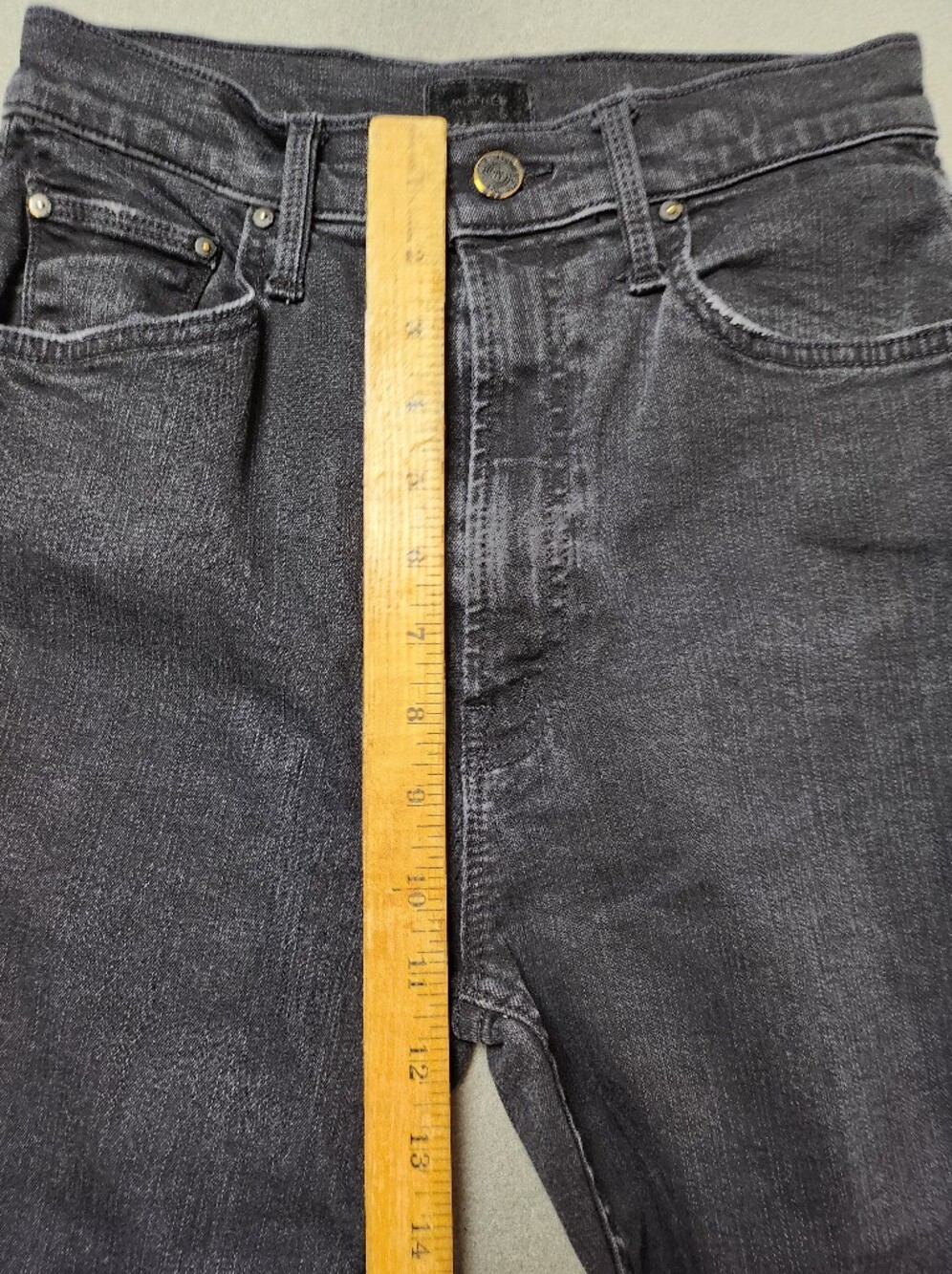 MOTHER High Waisted Rider Ankle Jeans Size 26 Not Guilty Black Gray - Picture 11 of 12